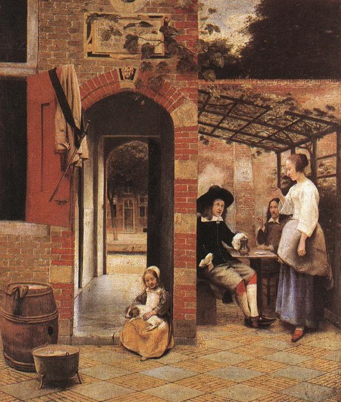 HOOCH, Pieter de Drinkers in the Bower af